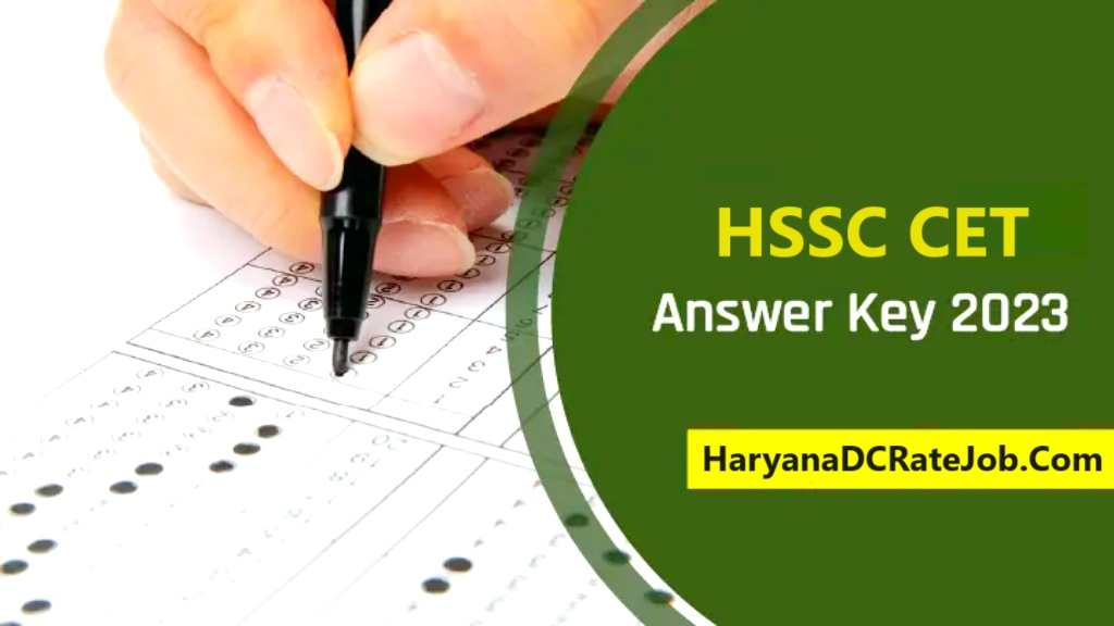 HSSC CET Group D Official Answer Key 2023 