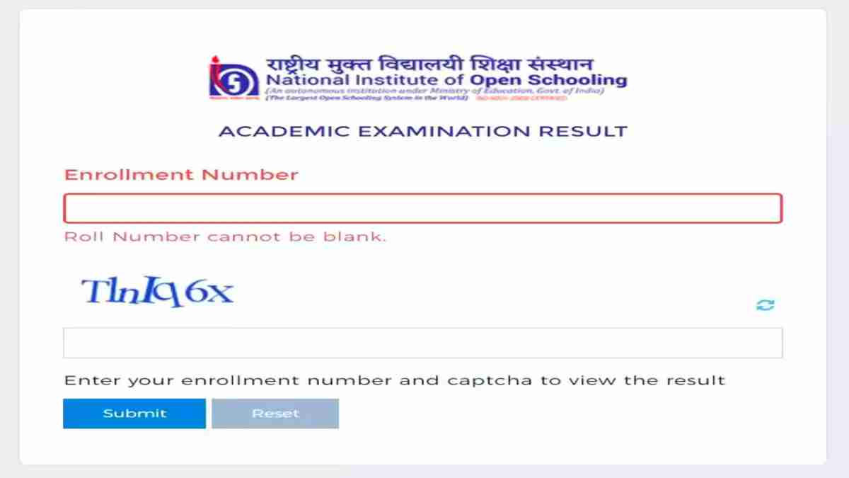 NIOS 10th and 12th Result 2023